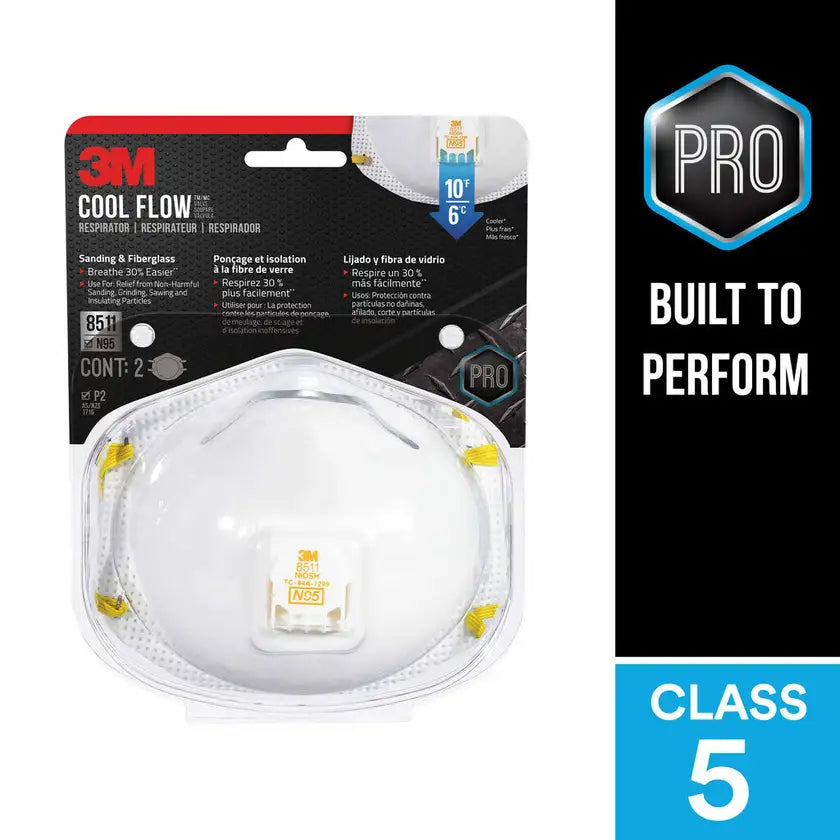 Cool Flow Sanding and Fiberglass Face Masks - 2 Pack Valve Respirator