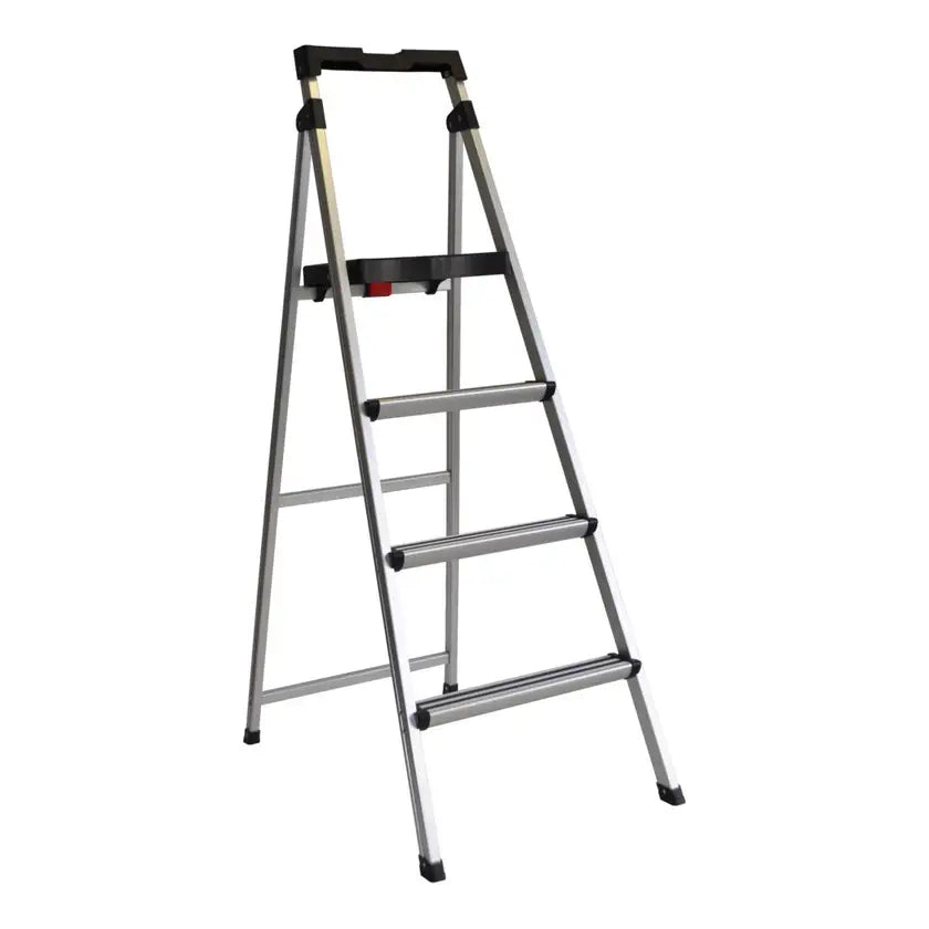 Ladder Aluminium 4 Step Wide With Tray 100kg Domestic Werner