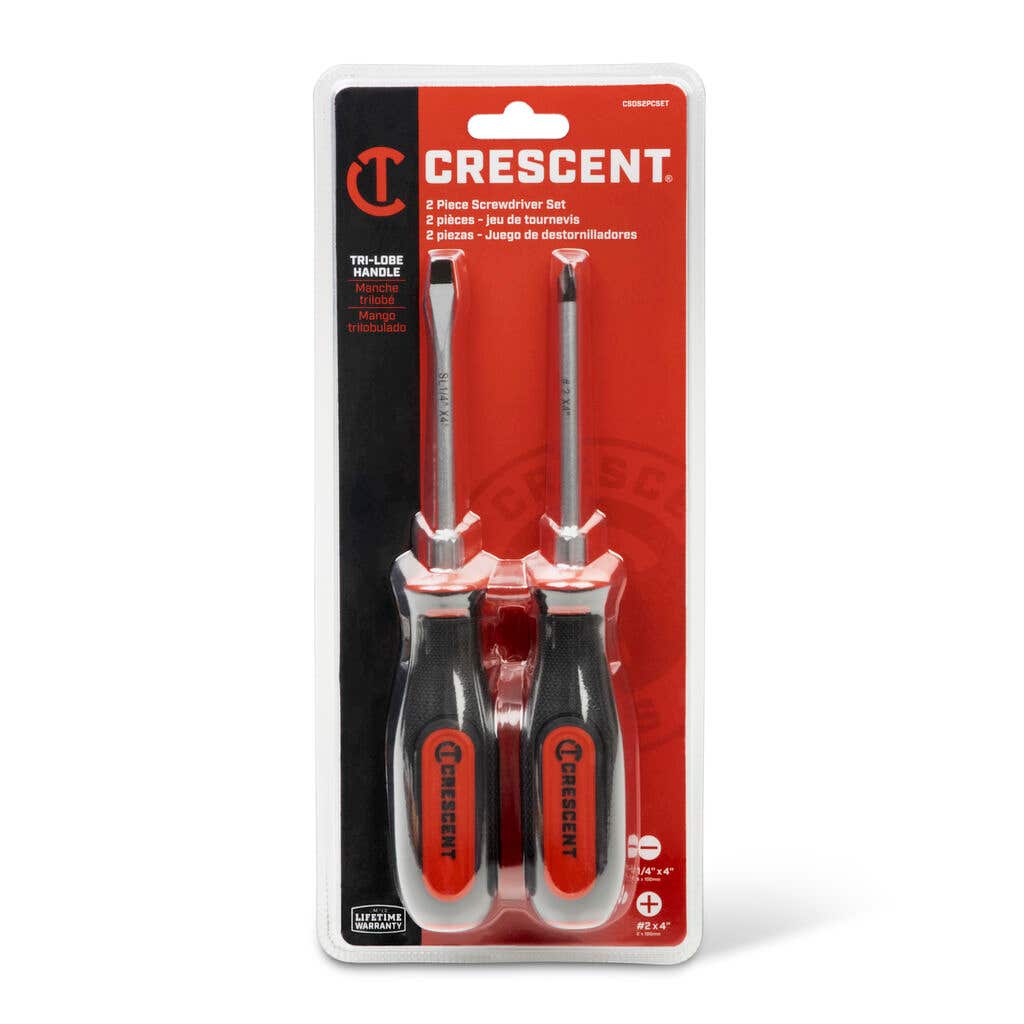 2 Piece Screwdriver Set with Tri-Lobe handle - Crescent