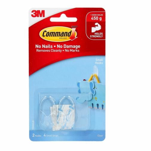Command Small Clear Hooks With Clear Strips Cd2