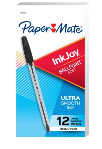Paper Mate InkJoy Ballpoint Pen Medium 1mm Black Pack-12
