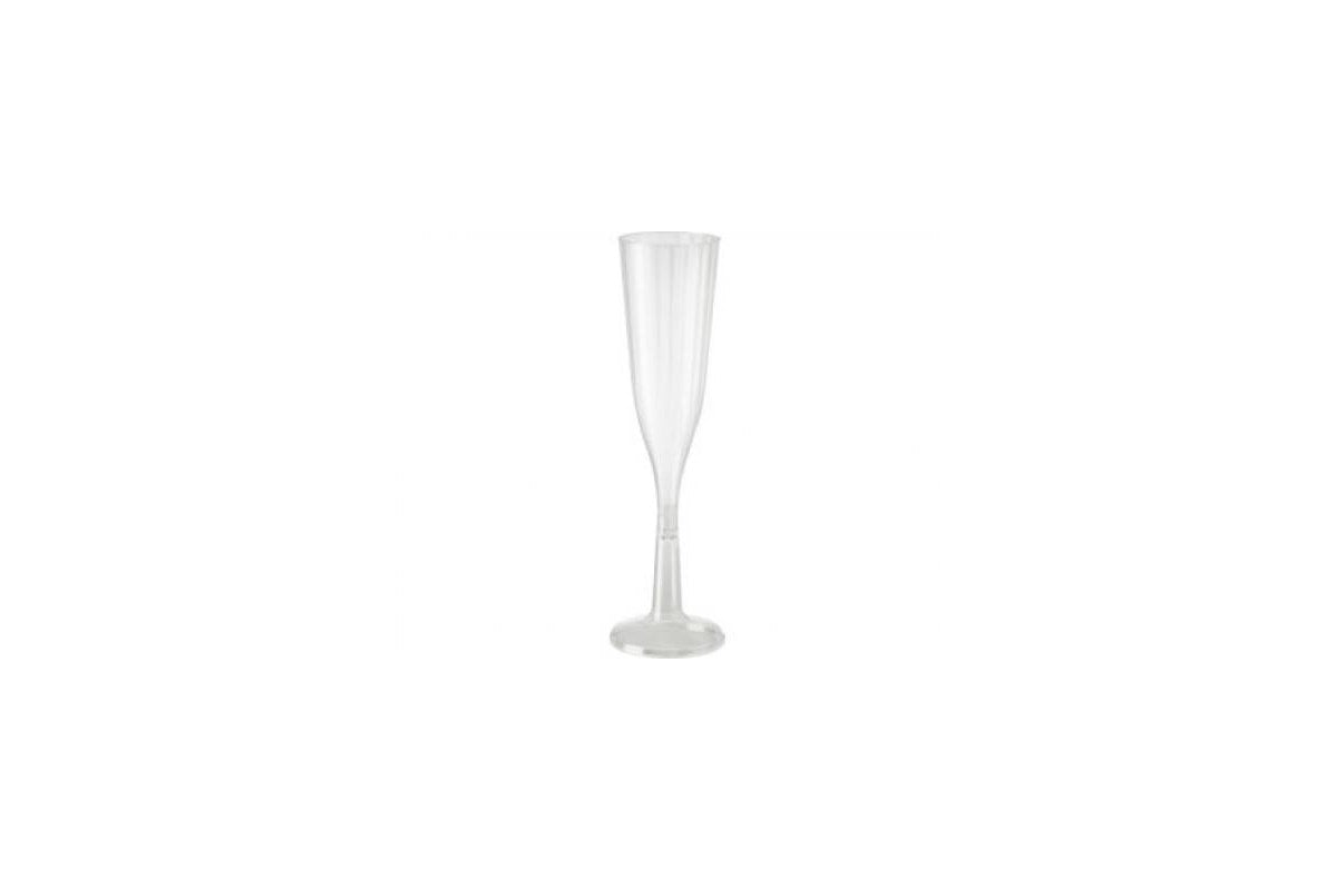 Castaway Elegance Plastic Champagne Flute 144ml - 10 Disposable Glasses Clear