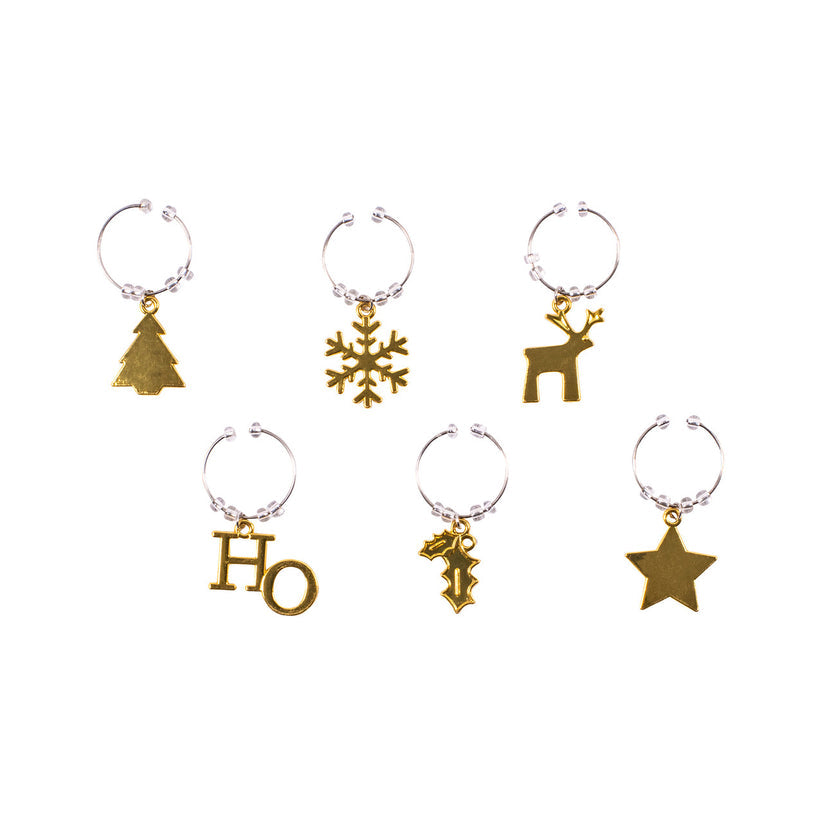 Avanti Golden Christmas Wine Charms