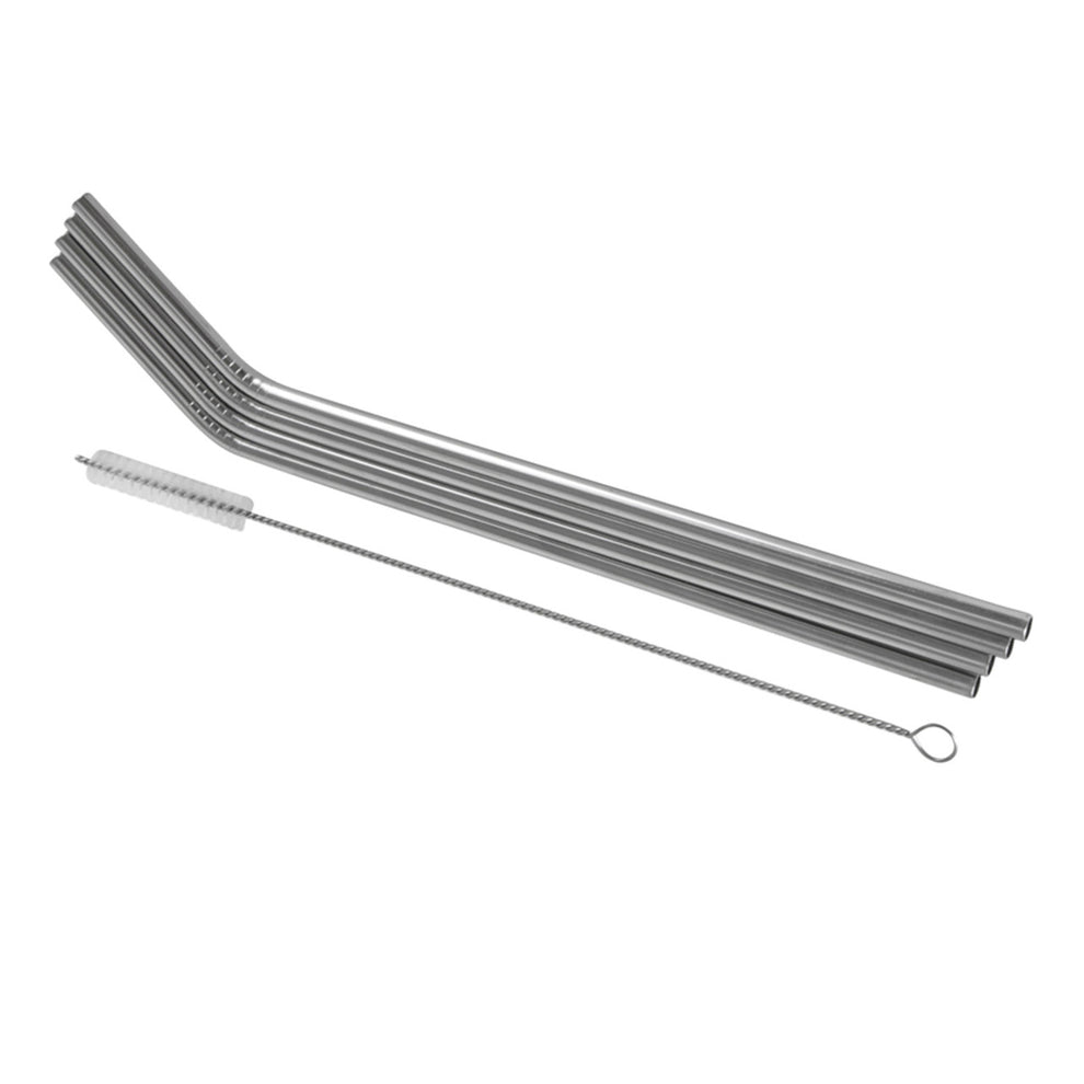 Avanti Stainless Steel Drinking Straws with Cleaning Brush – Set of 4