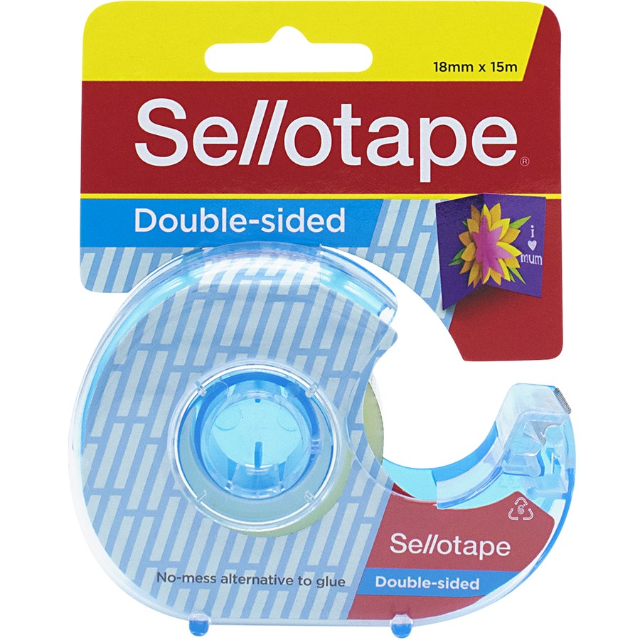 Sellotape Double Sided Tape with Dispenser 18mm x 15m