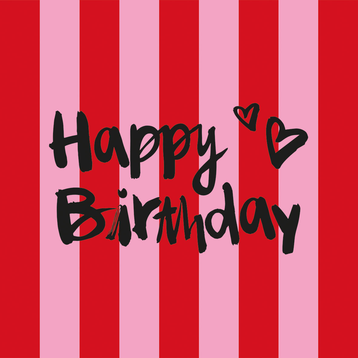 Napkins Formart Birthday Stripes-Red Pink