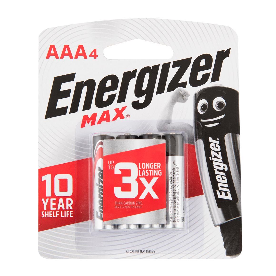 Energizer Max Battery AAA 4 Pack