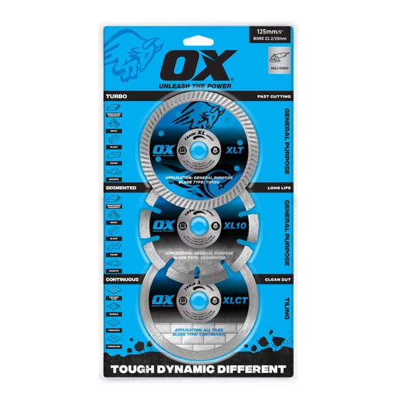OX Trade XL Diamond Blade Set 125mm – 3 Pack
