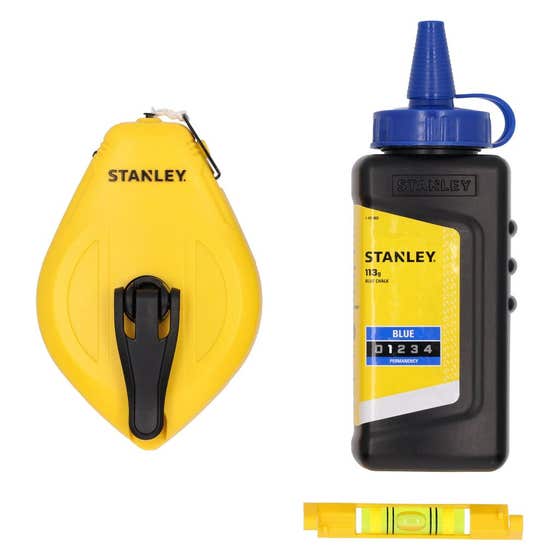 Stanley Chalk Reel Kit 30m with Blue Chalk & Line Level