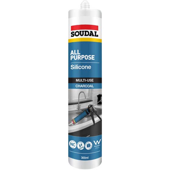 Soudal All Purpose Silicone Sealant Charcoal 300ml