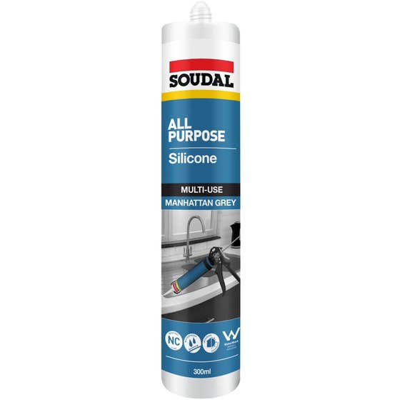 Soudal All Purpose Silicone Sealant Manhattan Grey 300ml