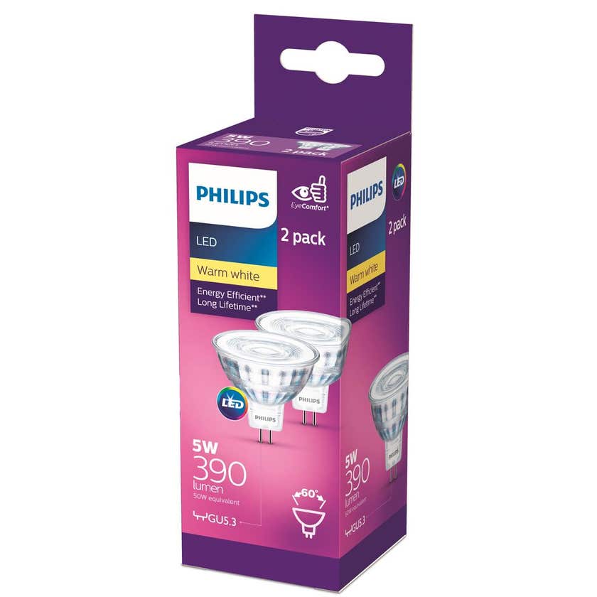 Downlight LED MR16 Classic 5W (50W) 390lm 2pk Philips