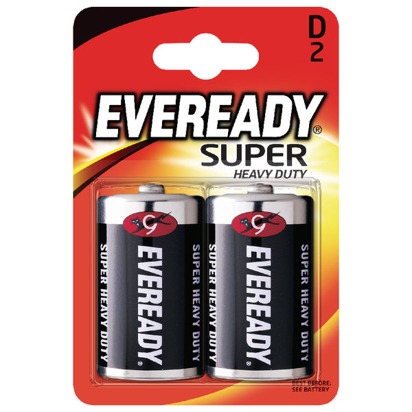 Super Heavy Duty Battery Black D 2 Pack
