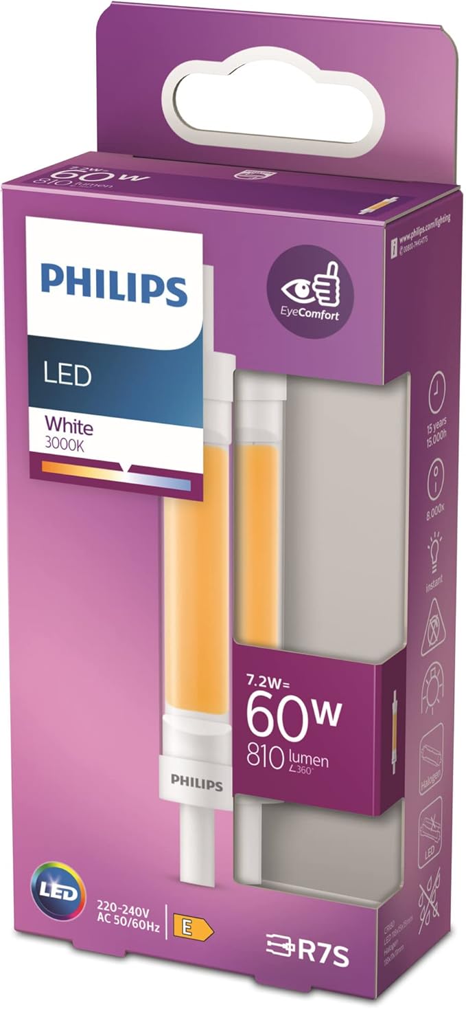 Globe Double Ended Linear 118mm LED R7s 900LM Warm White Philips