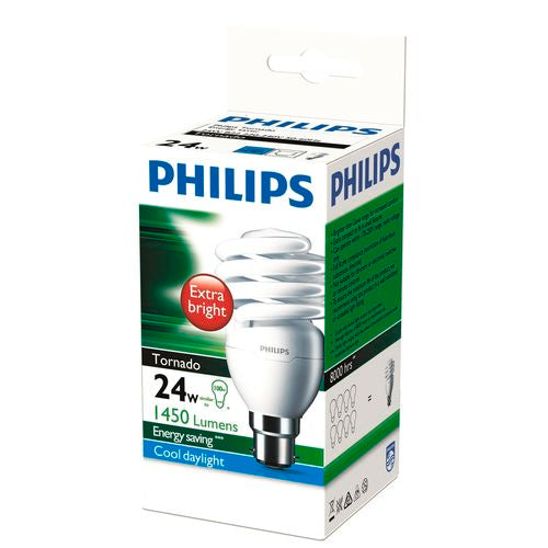 Globe CFL Sprial Tornado BC Daylight 24W