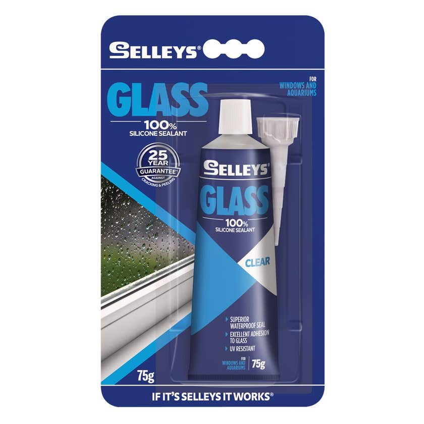 Silicone Glass Clear 75g Selleys