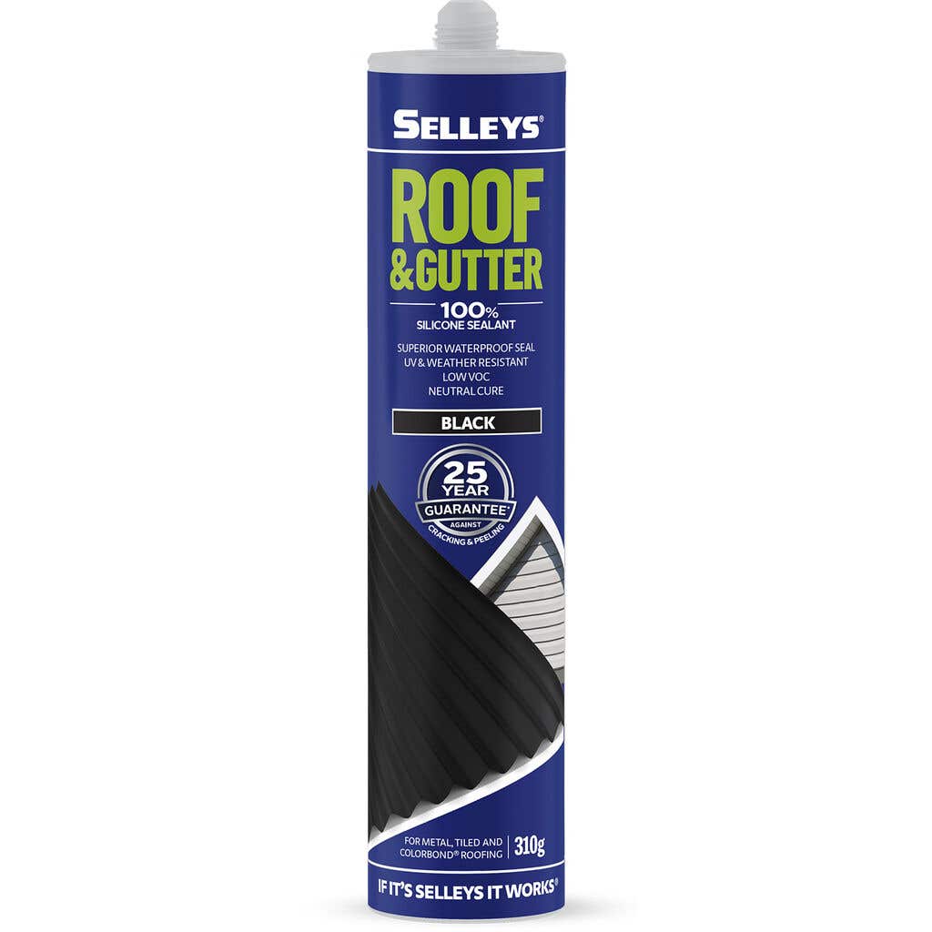 Silicone Roof & Gutter Black 310g Selleys