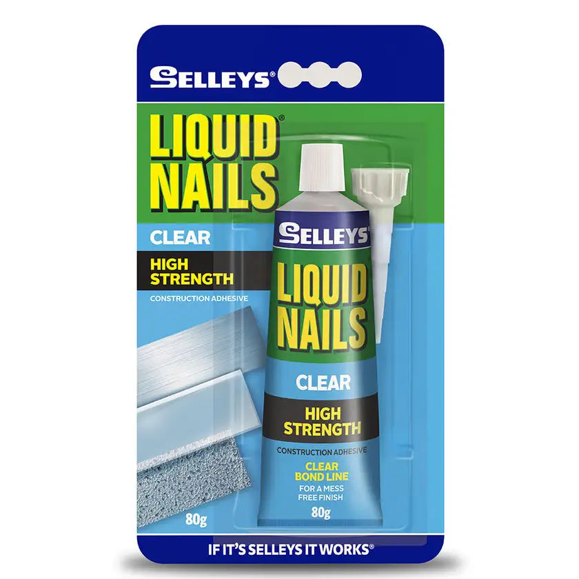 Adhesive Liquid Nails Clear 80g Selleys