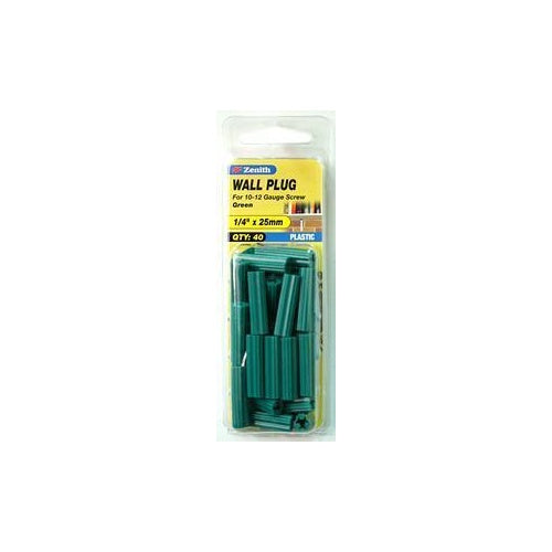 Wallplug Green 1/4 X 25mm Sp40