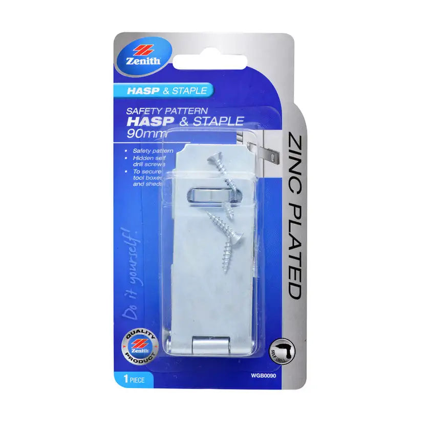 Hasp & Staple Safety Zinc Plated 90mm