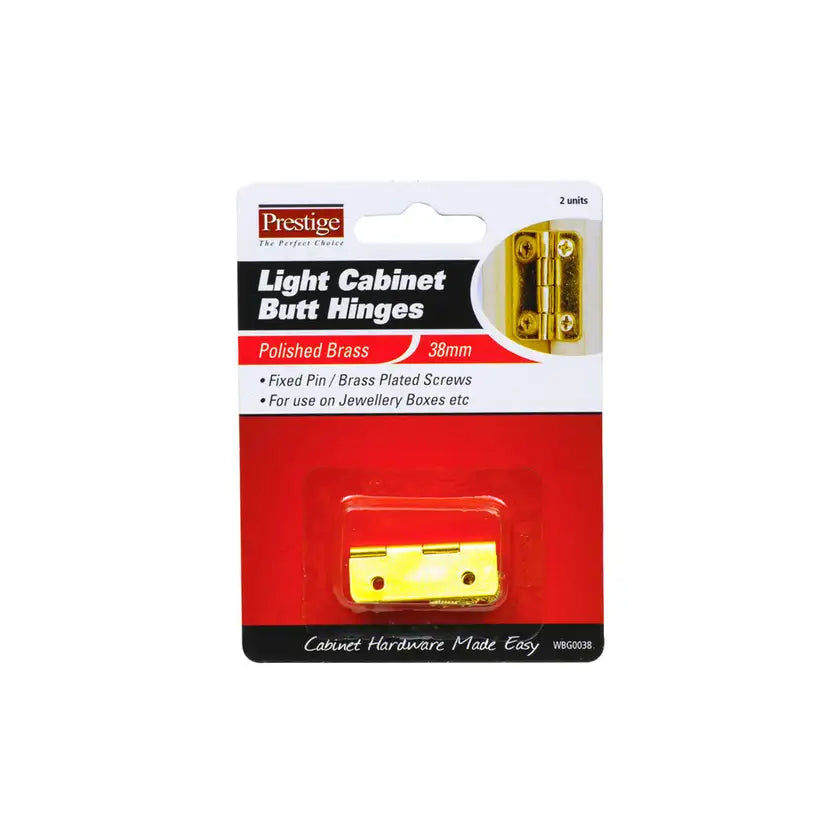 Hinge Cabinet Brass 38mm Cd2