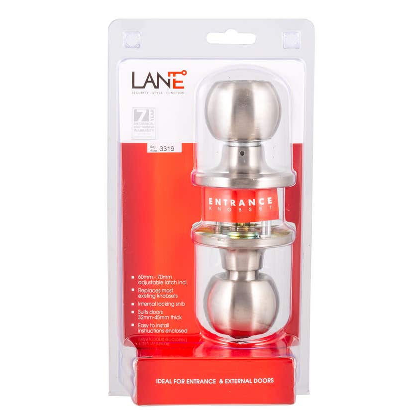 Knobset Entrance Satin Stainless Steel Lane Bala