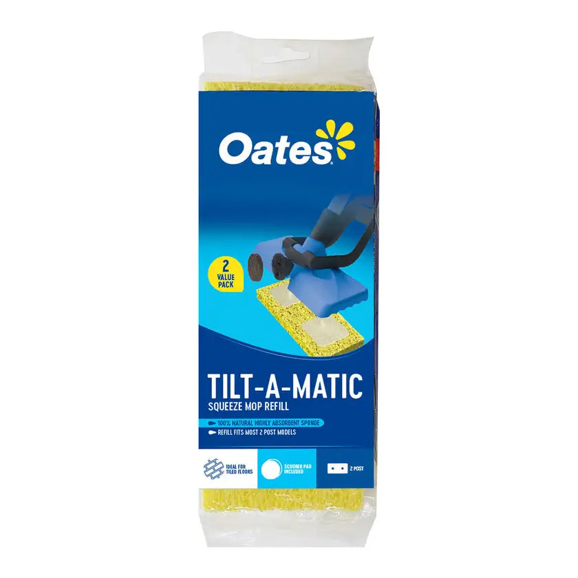 Oates Tilt-A-Matic Squeeze Mop Sponge Refill - 2 Pack