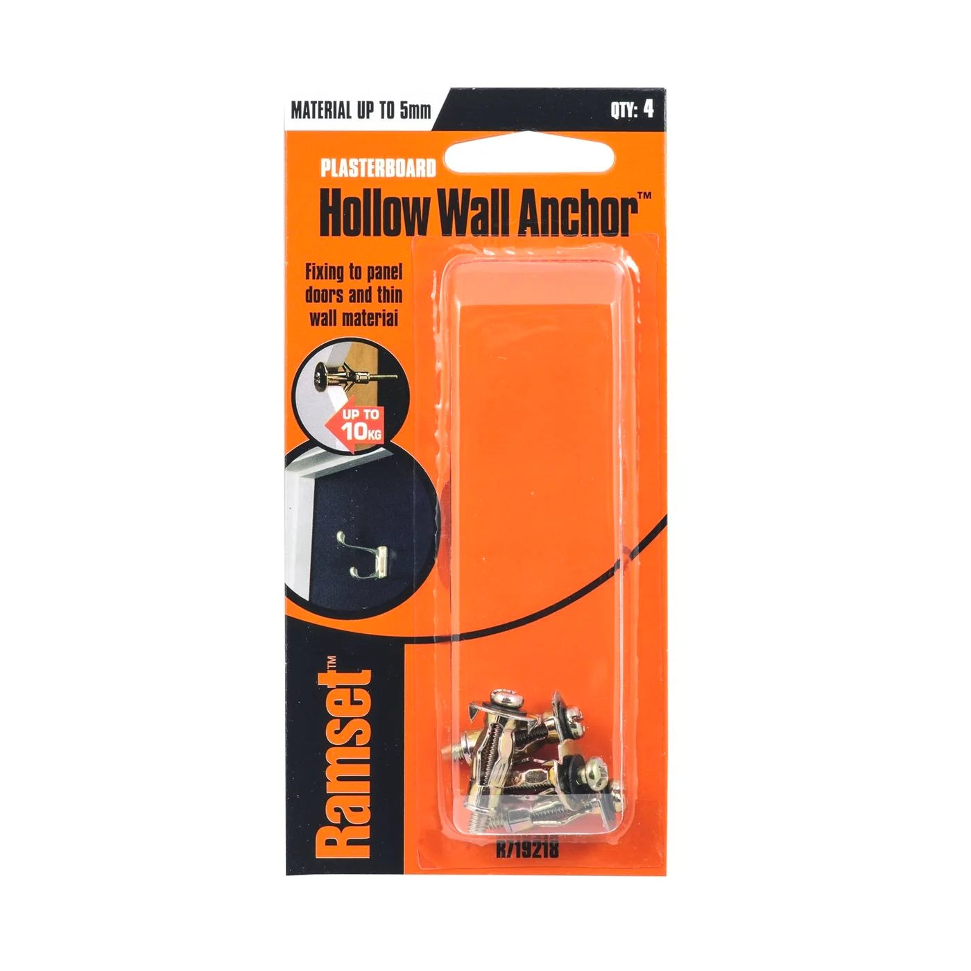 Ramset 5mm Hollow Wall Anchor - 4 Pack