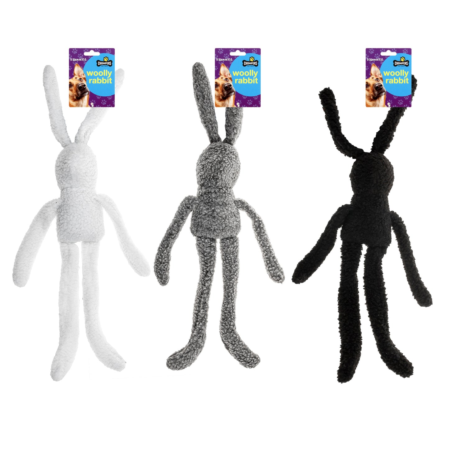 Dog Toy Wooly Rabbit Asstd Colours
