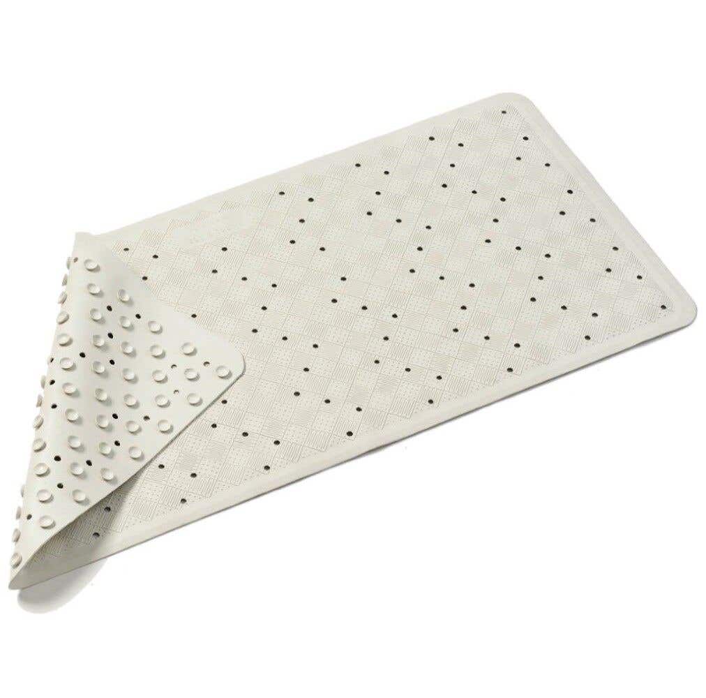 Bath Mat Rubber White 34x74cm