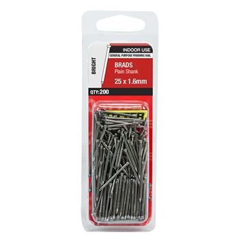 Nail Bullet Head Bright 25x1.60mm Handy Pack 200