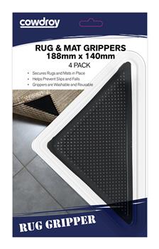 Gripper Rug And Mat Adhesive Black 188mm x 140mm Pk4