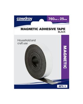 Magnetic Adhesive Tape Strip Black 760x25mm