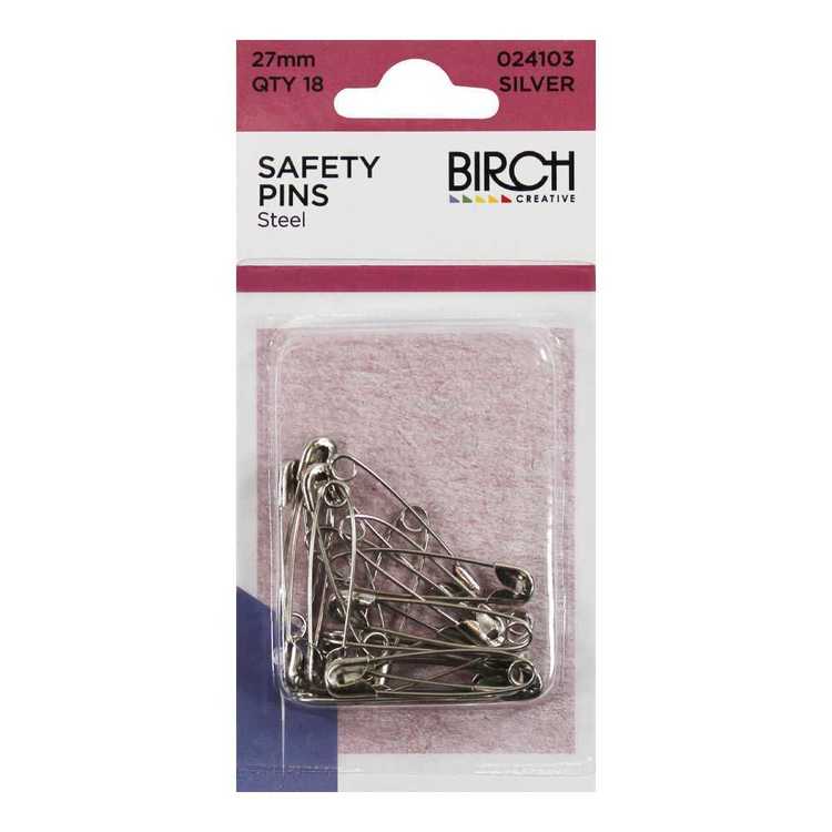 Birch Safety Pins Steel 27mm Pk-18