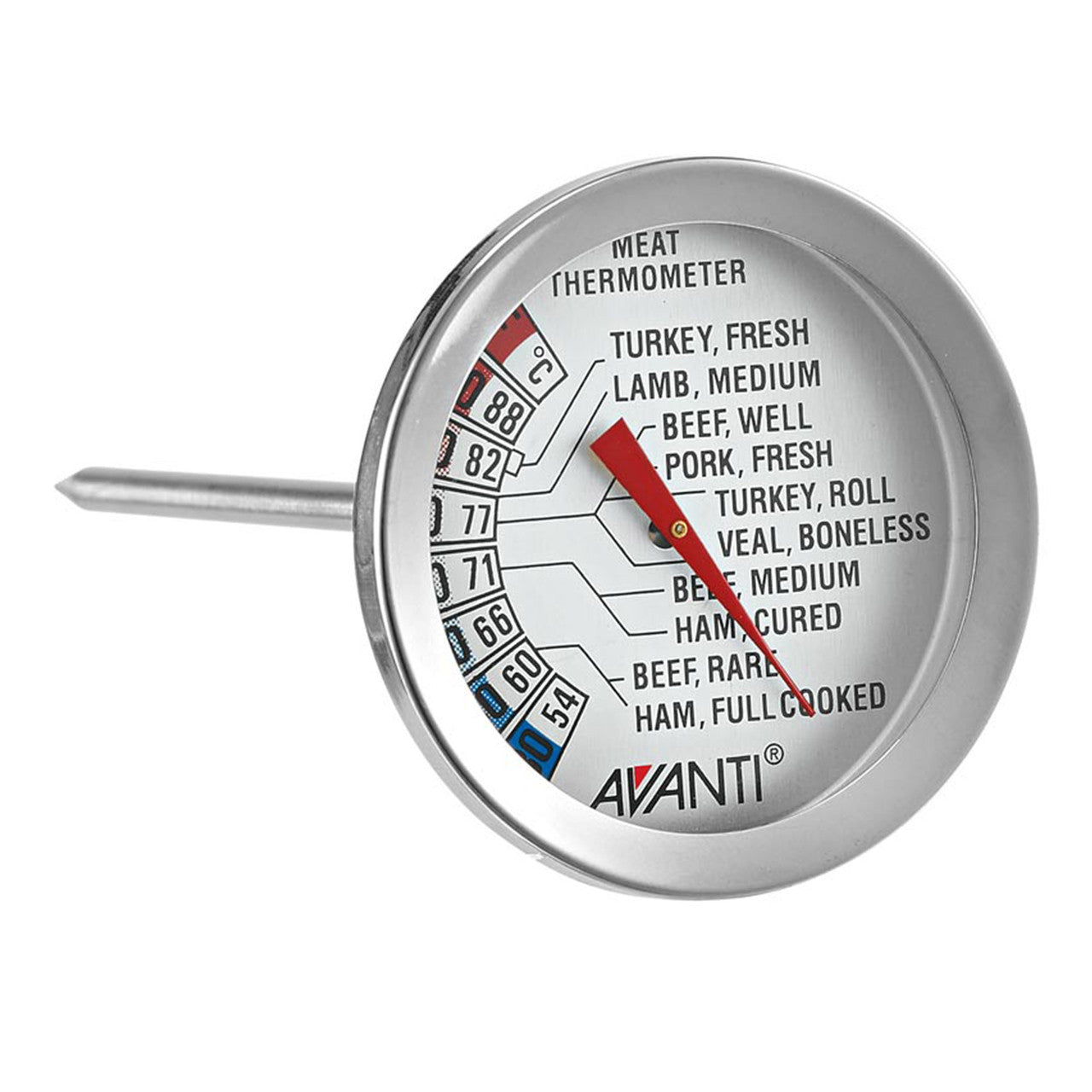 Avanti Meat Thermometer – Easy‑Read Dial & Stainless Steel Probe