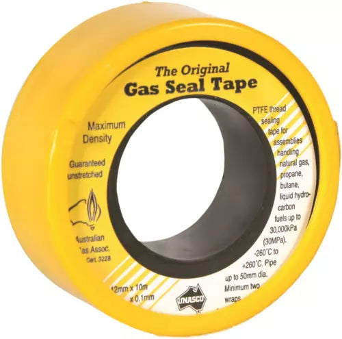 Tape Teflon Yellow Gas Seal 12mmx10m - Unasco