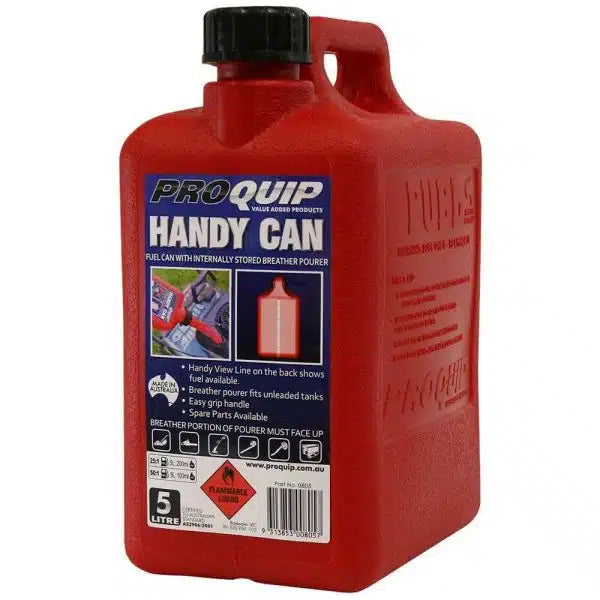 Can Fuel Plastic Red 5Lt Pro Quip