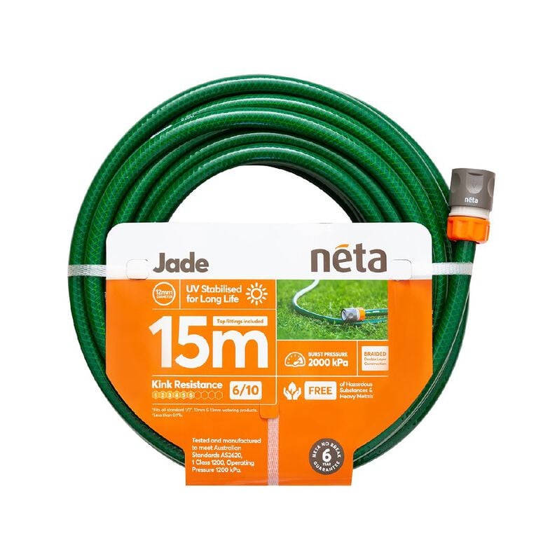 Hose Garden Jade 12mm x 15m Fitted Neta