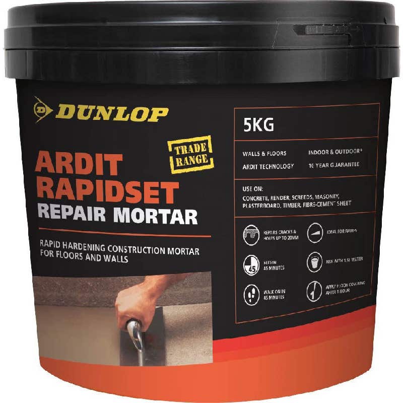Mortar Ardit Rapid Set Repair 5kg Tub Dunlop