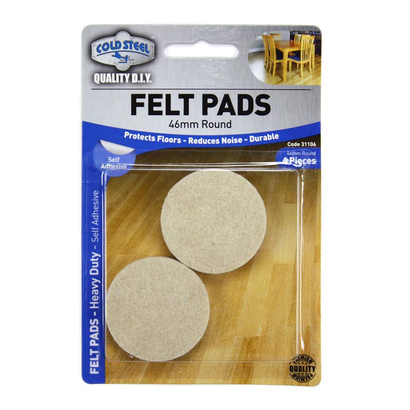 Felt Pads Beige Round Heavy Duty 46mm X 4pce