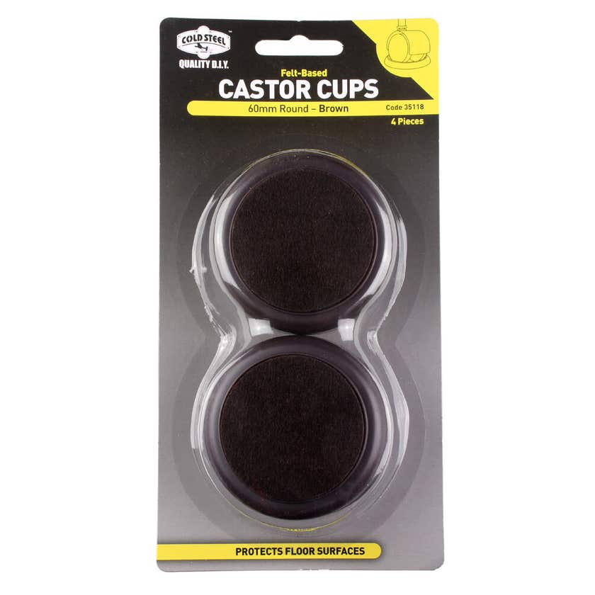Cup Castor Felt Based 60mm Pk4