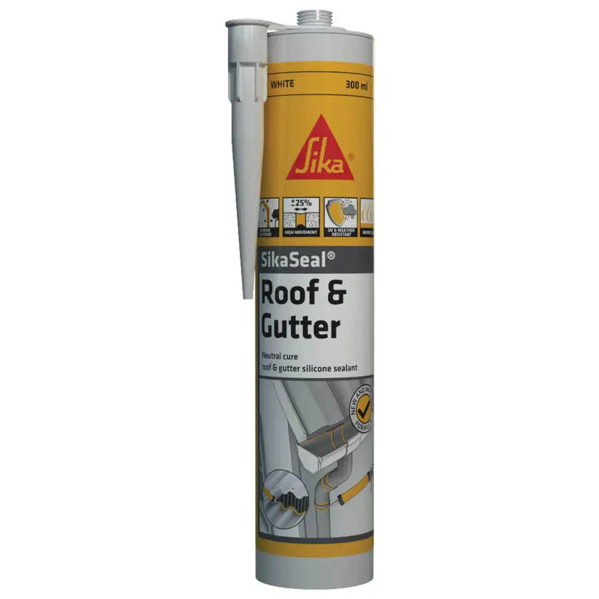 Sika Seal Roof & Gutter Silicone Sealant White 300ml
