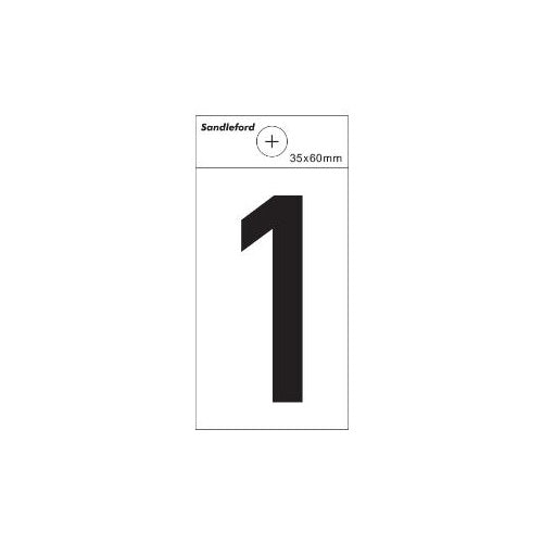 Sandleford Numeral Self Adhesive 60mm x 35mm White 1