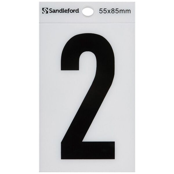 Sandleford Numeral Self Adhesive White 85mm x 55mm 2