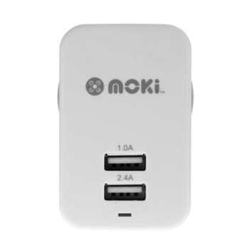 Charger Wall Dual USB White Moki