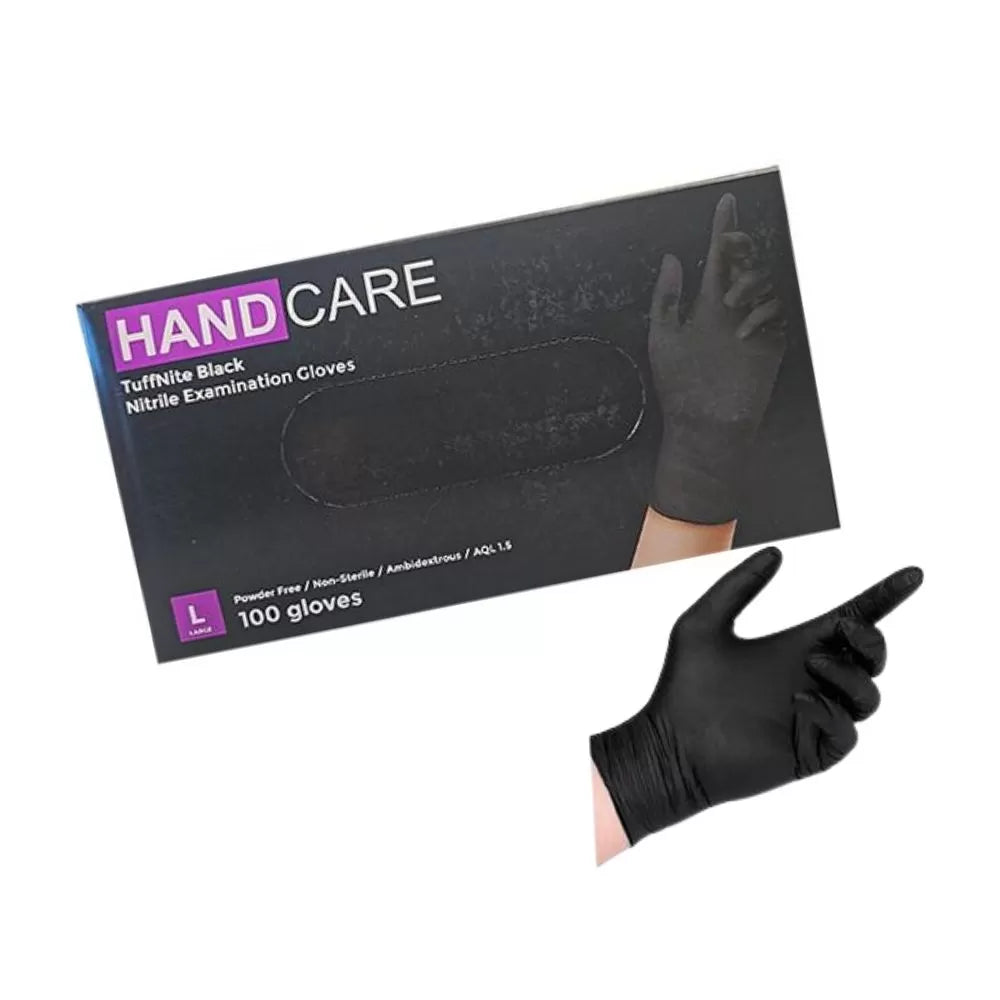 TuffNite Black Nitrile Examination Gloves - Large
