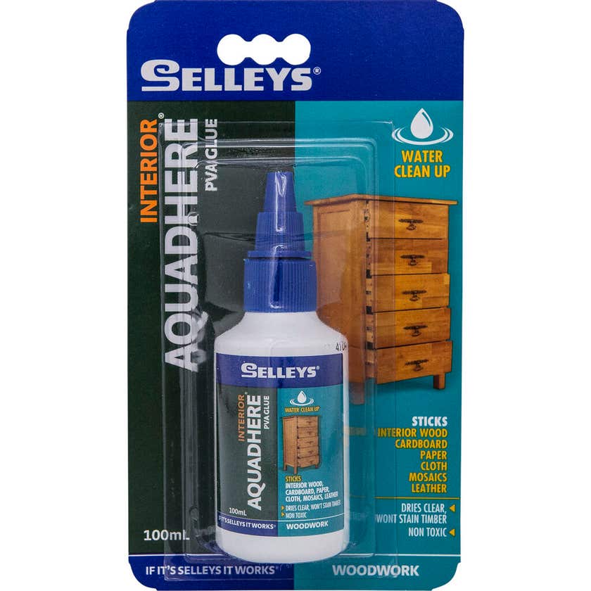 Adhesive Aquadhere Interior PVA 100ml Selleys