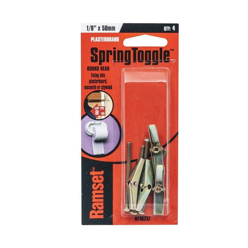 Anchor Toggle Spring Round Head 3X 50mm Card Of 4