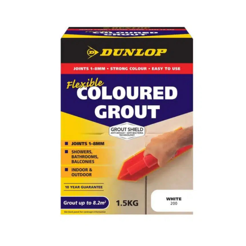 Grout Coloured 200 White 1.5kg Dunlop