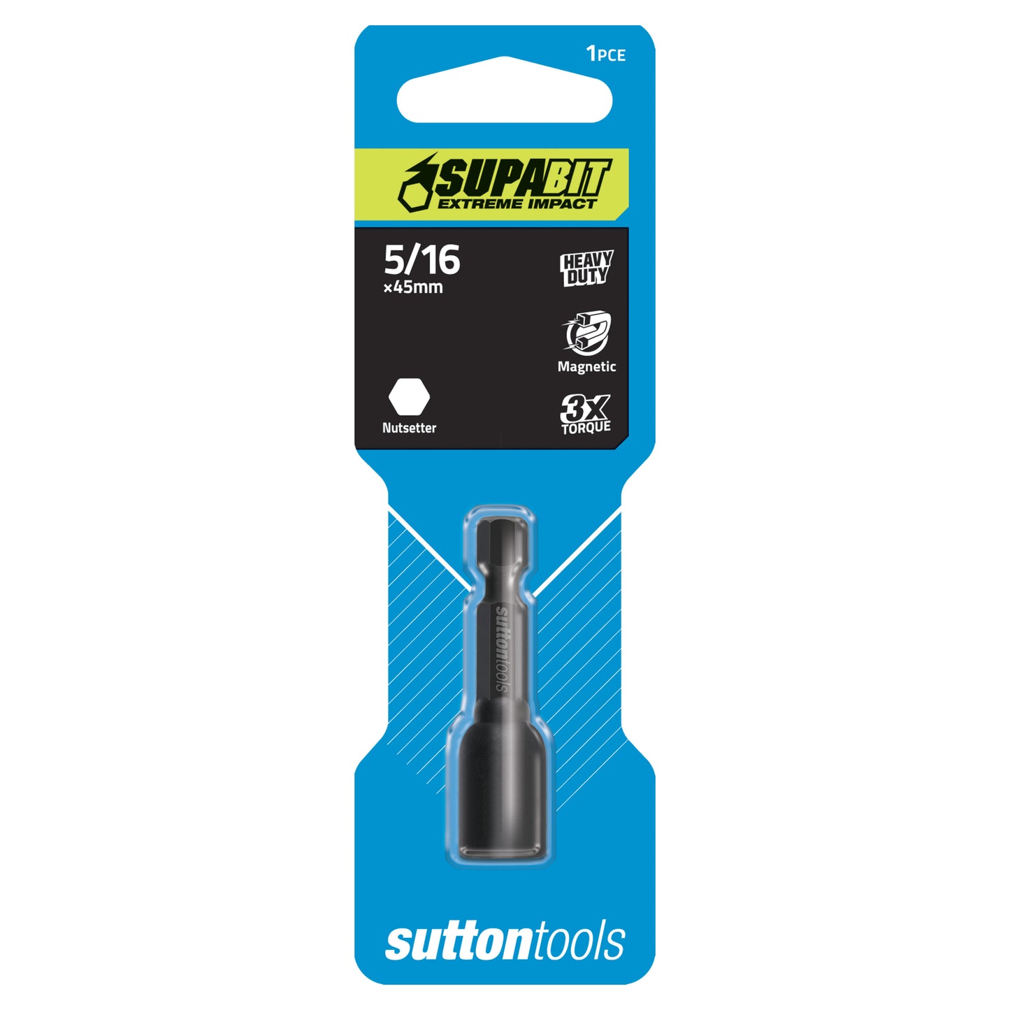 Bit Screwdriver Nutsetter Magnetic 5/16x45mm Sutton
